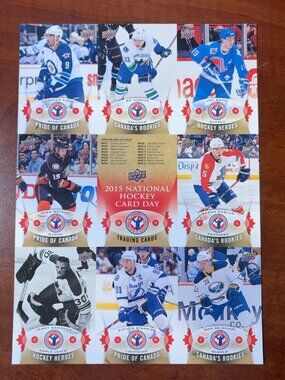 2015 Upper Deck National Hockey Card Day Canada Uncut Sheet – Sakic, Stamkos & H
